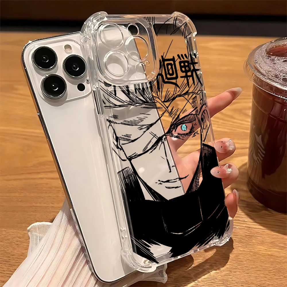 Anime Cool Jujutsu Kaisen Anti-Fall Clear TPU Phone Case