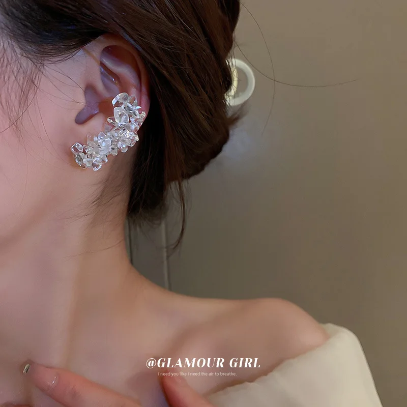 

Fashion Clear Stud Earrings For Women C Shape Dainty Female Jewelry Sweet Girl Party Birthday
