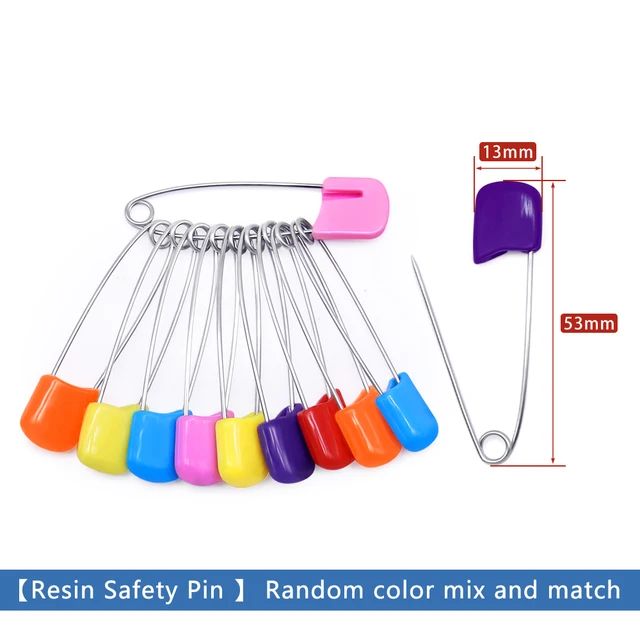 Épingles de sûreté à tête en plastique, mélange de couleurs, 5cm, verrouillage de sécurité, pour couches en tissu pour bébé, boucles, bricolage, épingles à aiguilles, fournitures de couture, 20 pièces 2