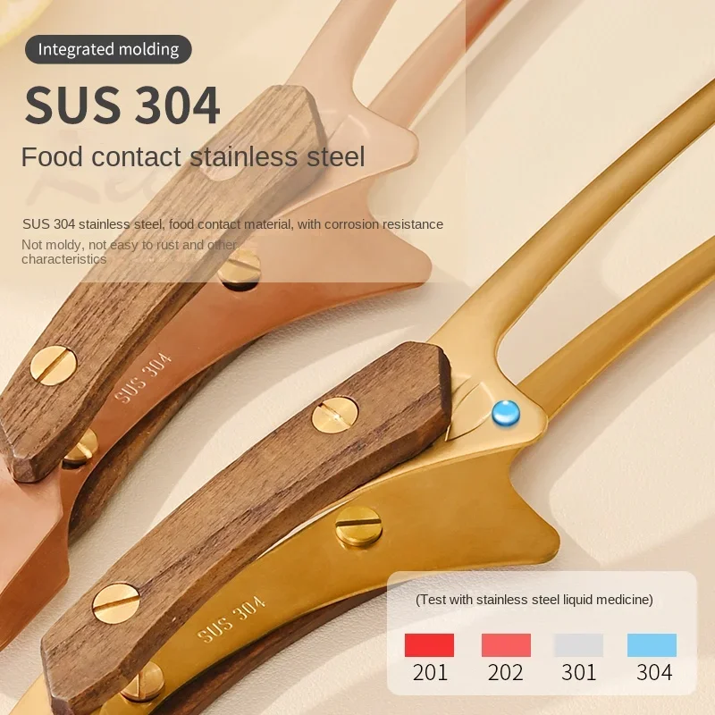 Kitchen Tools 304 Stainless Steel Steak Clip BBQ Tongs Frying Fish Spatula Clip Bread Pancake Barbecue Spatula