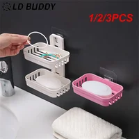 1/2/3PCS Punch-free Double-layer  Sponge Soap Holder Toilet Drain Creative Wall-mounted Bathroom Shelf Headband Storage 1