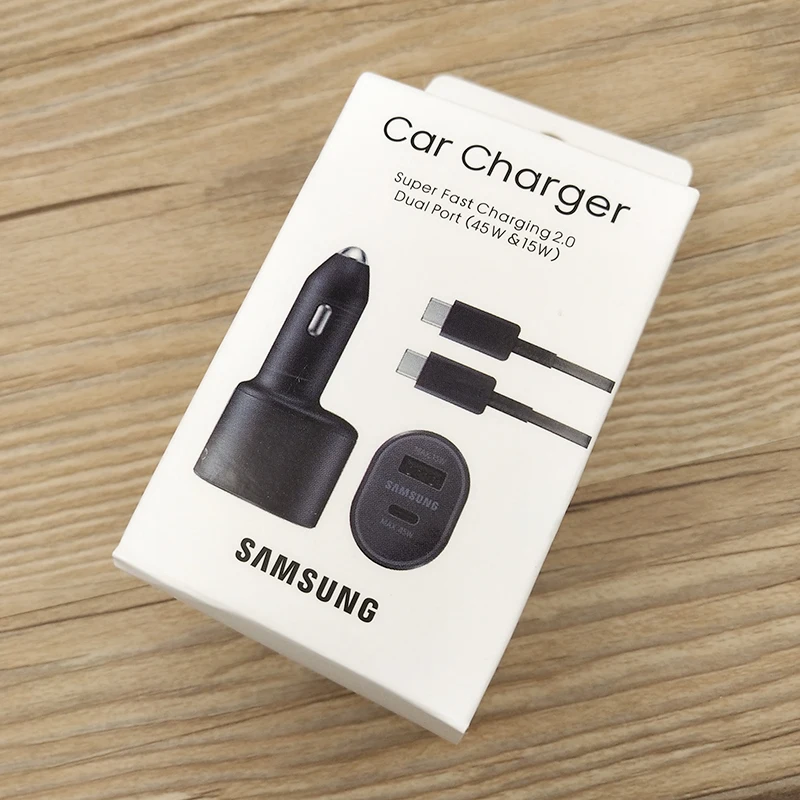 Caricabatterie da auto Samsung 45W Type-C PD a ricarica rapida per Samsung S26 S25 S24 S23 Ultra Plus S22 S21 FE A56 A55 A54 Z Flip Z Fold 7 6 5 4