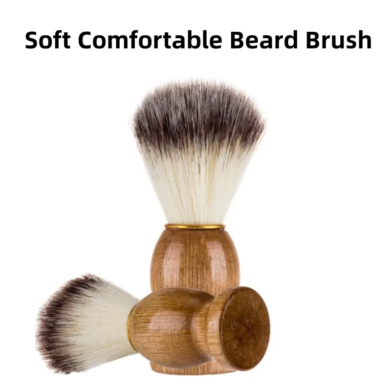 Náhrada kvalita dřevěný holení kartáč pro muži - měkké silon štětin bradka kartáč - must-have bradka grooming nářadí
