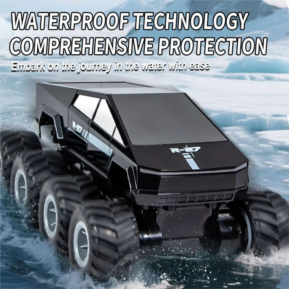 JJRC Q218 1/18 8x8 Amphibie RC Camion Tout-Terrain 2.4G RTR Noir/Argent