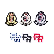 

European American British Style Crown Ironing Embroidery Cloth Sticker College Style DIY School Uniform Clothes T-shirt Patches