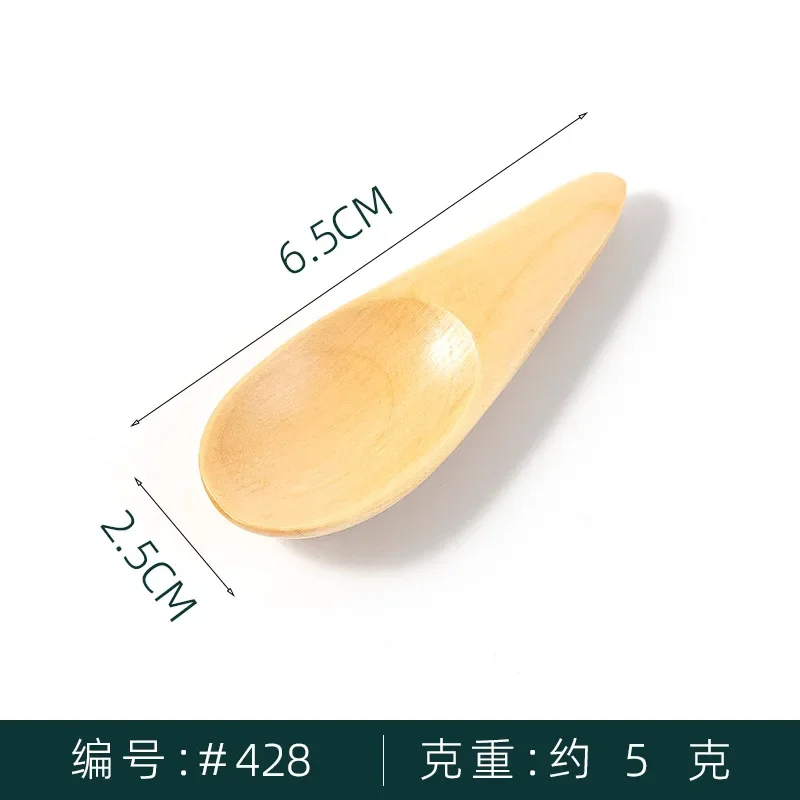 미니 나무 스푼, 작은 주방 향신료 조미료 스푼, 설탕 차 커피 스쿱, 짧은 손잡이 나무 스푼, 어린이 주방 도구, 4 개