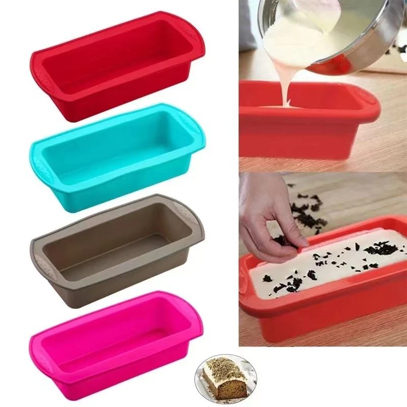 

Rectangular Toast Cake Mold Food Grade Silicone Cake Bread Baking Tray Household Baking Mold Kitchen Tools Cake Accessories