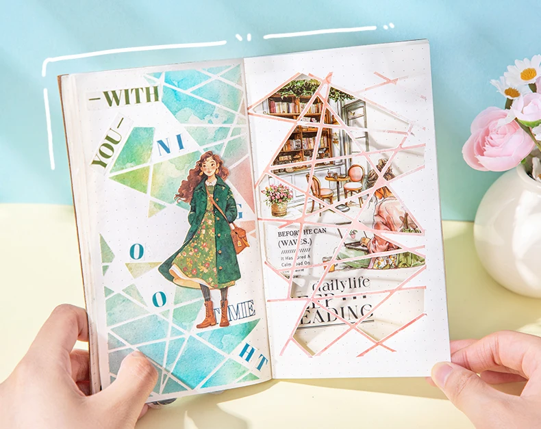 Journal GO 5 Stück bunte Basice-Puzzle-Aufkleber für Karten, Tagebuch, Dekor, kreative Puzzle-Aufkleber, Studenten- und Kinder-Briefpapier – Detail 13