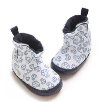 Winter New Baby Booties Boy Girl Boots Fashion Car Print Socks Slipper Warm Infant First Walker Crib Shoes with Gripper Soles 5
