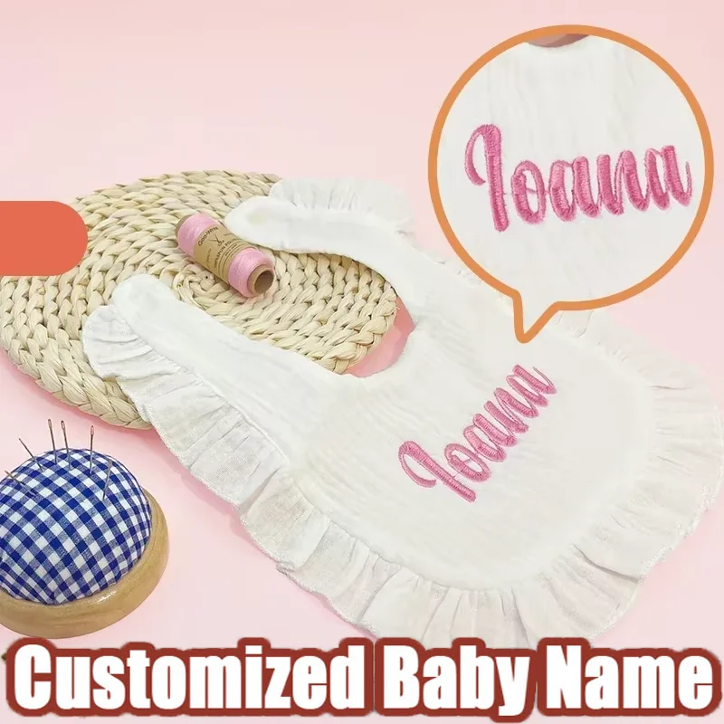 맞춤  이름 빕스 면직물  앞치마 용 트림 천 수유용품 베이비 샤워 선물