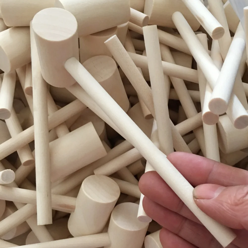 12 Pcs Baby Boy Toys Mini Mallet Wood Hammer Chocolate Funny Gavel Bamboo Toddler 3