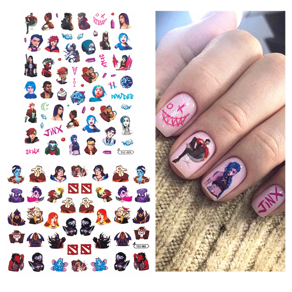 

TSC-029 TSC-167 Game Rage Laurie League of Heroes DIY 3D Back glue Nail Art Stickers Decals Sliders Nail ornament