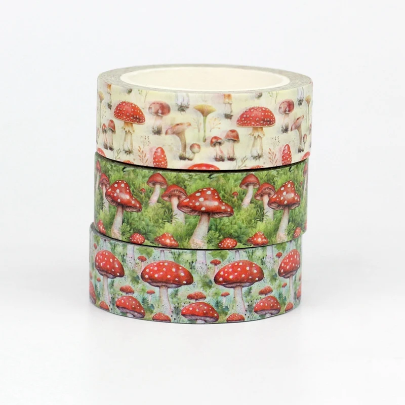 NEW 1PC 10M Decor Mushroom Squirrel Orange Leaves Autumn Washi Tape Set for Scrapbooking Masking Tape Cute Journaling Stationery 4