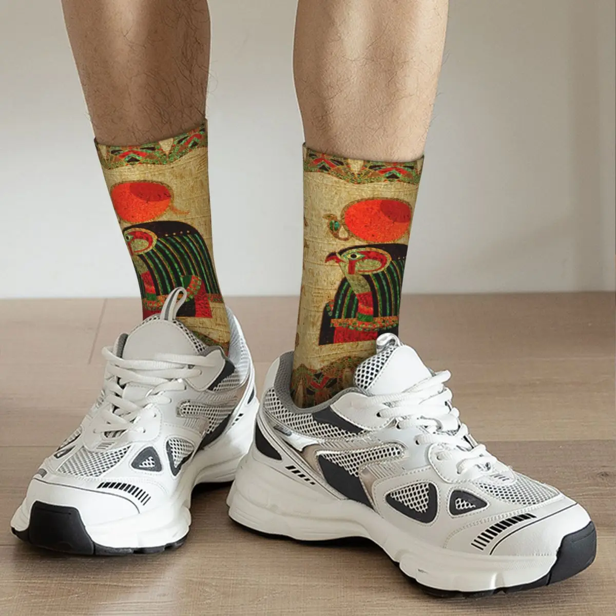 Egyptian Horus Ornament On Papyrus Adult Socks Unisex socks,men Socks women Socks