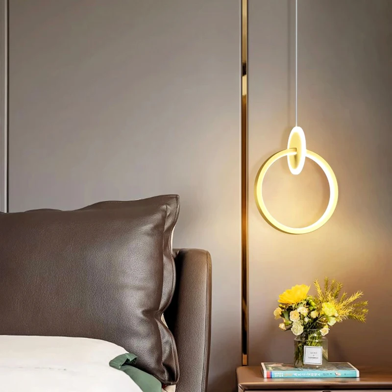 1 PC 현대적인 홈 데코 LED 조명 침실 램프 침대 옆 펜던트 라이트 램프 LED 샹들리에 실내 조명