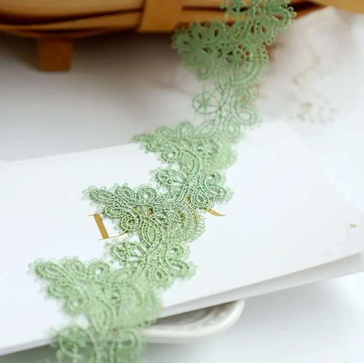 Water Soluble Embroidery Lace Trim 1 Meter/lot 6cm Width Pink White Beige Venise African Lace Fabric
