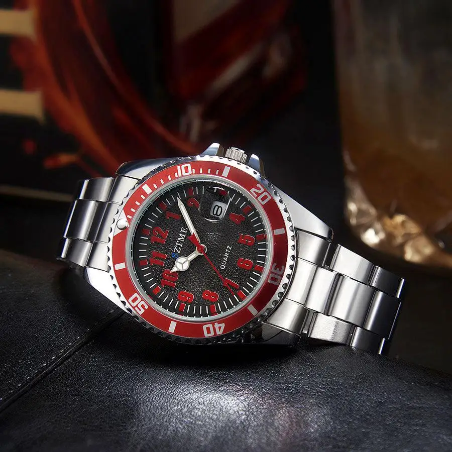New burst men's fashion steel belt watch luminous pointer function with calendar quartz watch 3