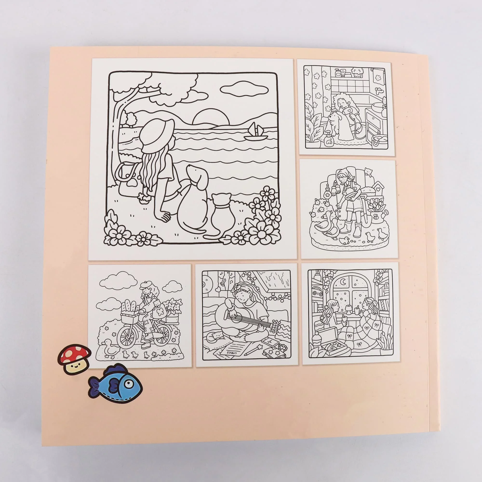 Into the Garden: A bold and simple coloring book for adults and teens featuring plants, flowers and cute animals 4