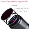 Kase Magnetic Lens and Filter Adapter Ring Kit - Convert Thread Screw-in Filter to Magnetic Filter 49/52/58/72/77/82/95mm 2