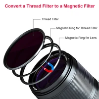 Kase Magnetic Lens and Filter Adapter Ring Kit - Convert Thread Screw-in Filter to Magnetic Filter 49/52/58/72/77/82/95mm 2