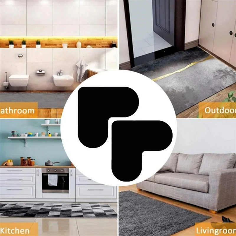 16 Adesivi Antiscivolo Per Tappeti A Forma Di Cuore - Gel PU Riutilizzabile Per Pavimenti Legno, Piastrelle - Foto 3