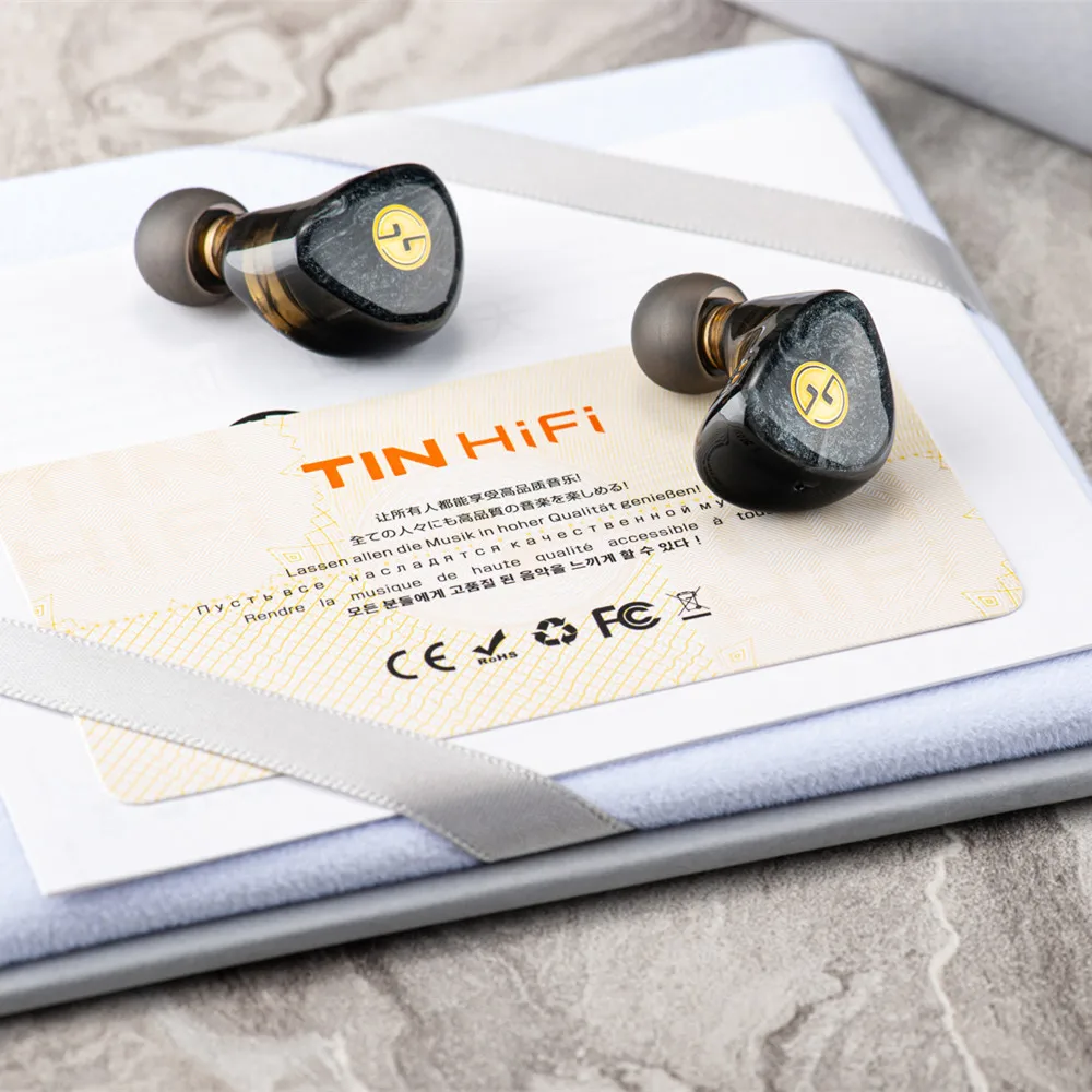 TinHiFi T3 PLUS HiFi IEMs ̾   ̾, 0.78mm 2   3.5mm Ŀ,  Ű¡, 10mm ̳ ̹