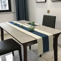 Chinese Style Solid Color Stripes Linen Table Runner Dresser Scarves Modern Minimalist Kitchen Table Runners Holiday Party Decor 1