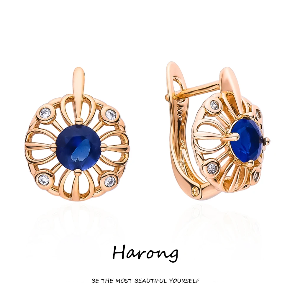 

Harong Classic Round Hollow Zircon Stud Earrings Exquisite Small Cute Women Girls Crystal Earrings Beautiful Jewelry Gifts
