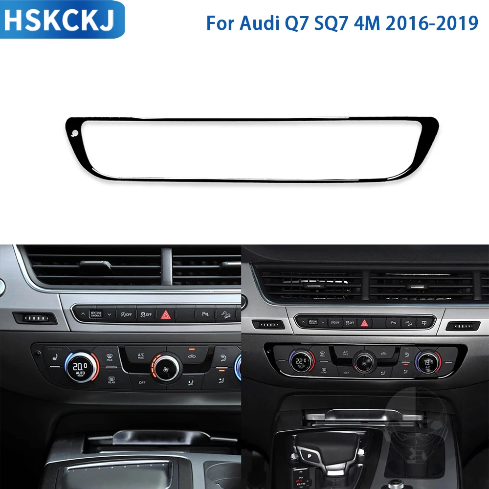 Per Audi Q7 2016 2017 2018 2019 Accessori Car Black Plastic Navigation Box Trim Sticker Per Audi Sq7 4M