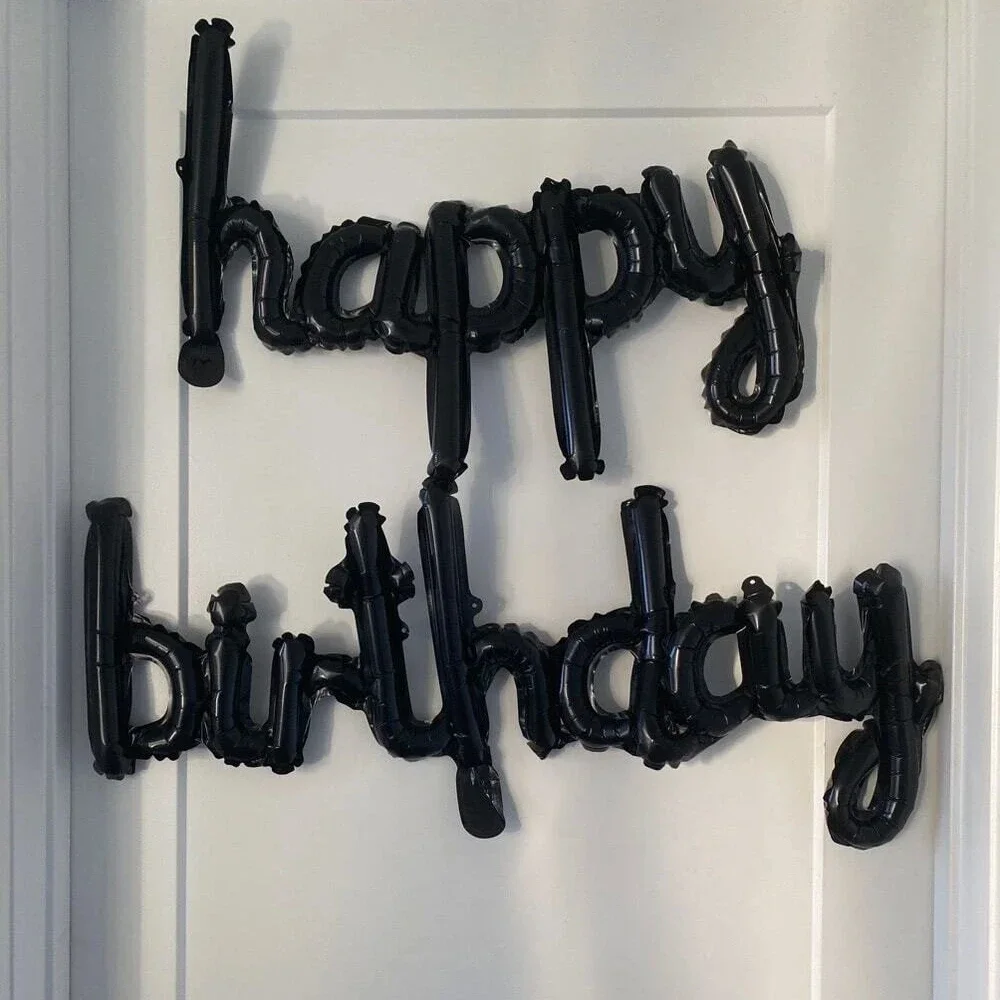 2pcs/set Happy Birthday Balloons Pink Purple Aluminium Foil Balloon Birthday Party Decoration Suppries Home DIY Accessories Prop