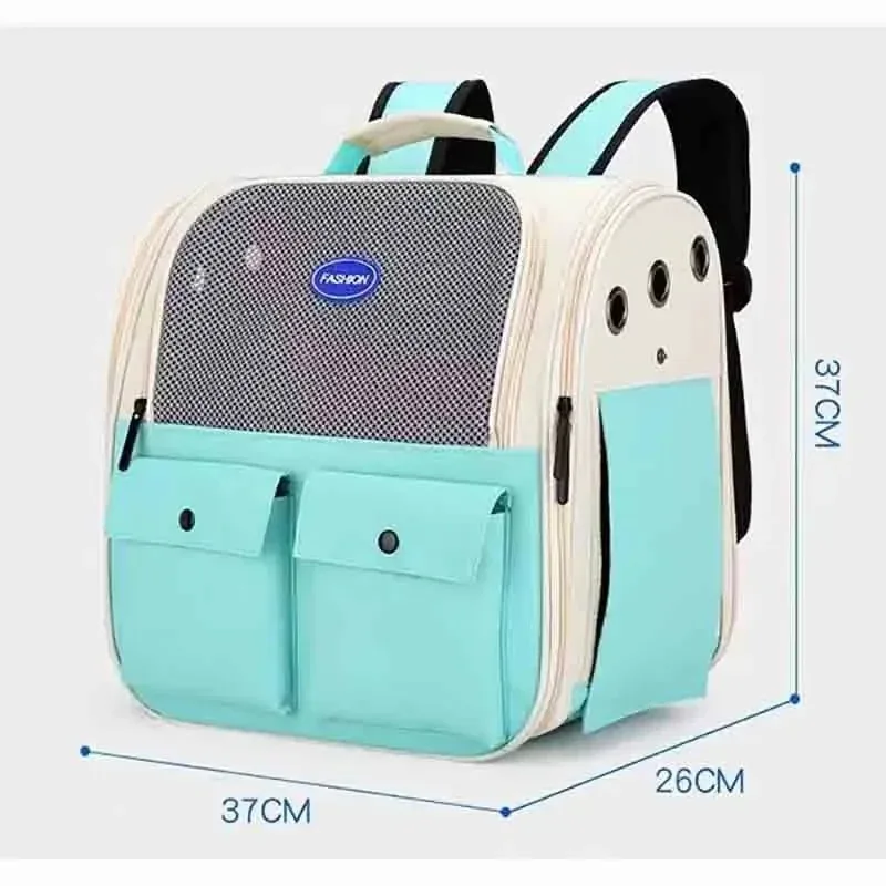 Ventilation Large Capacity Cat Carrier Backpack Adjustable Strap Pet Carrying Bag Foldable Cat Backpack for Outdoor Travel