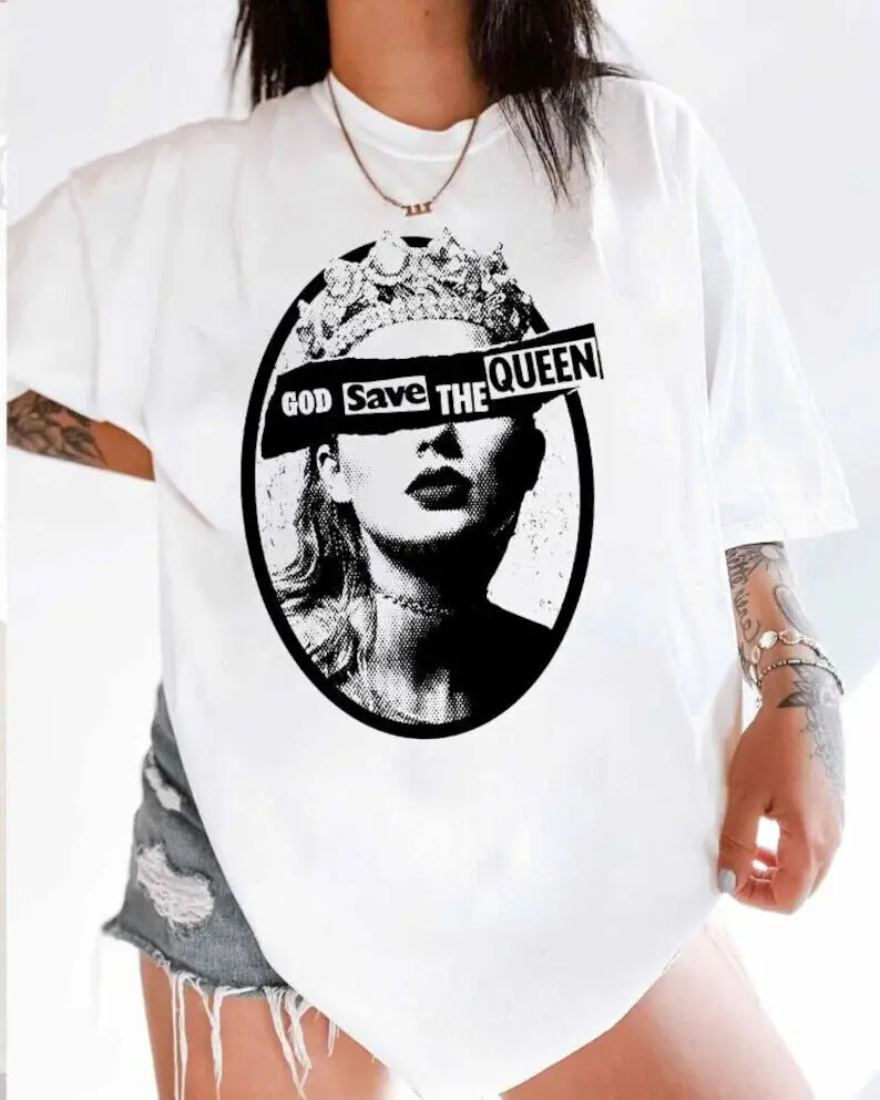 God Save The Queen Shirt, Camicia Di Reputazione, Reputazione Merch, Rep Album Shirt Maniche Lunghe O Corte