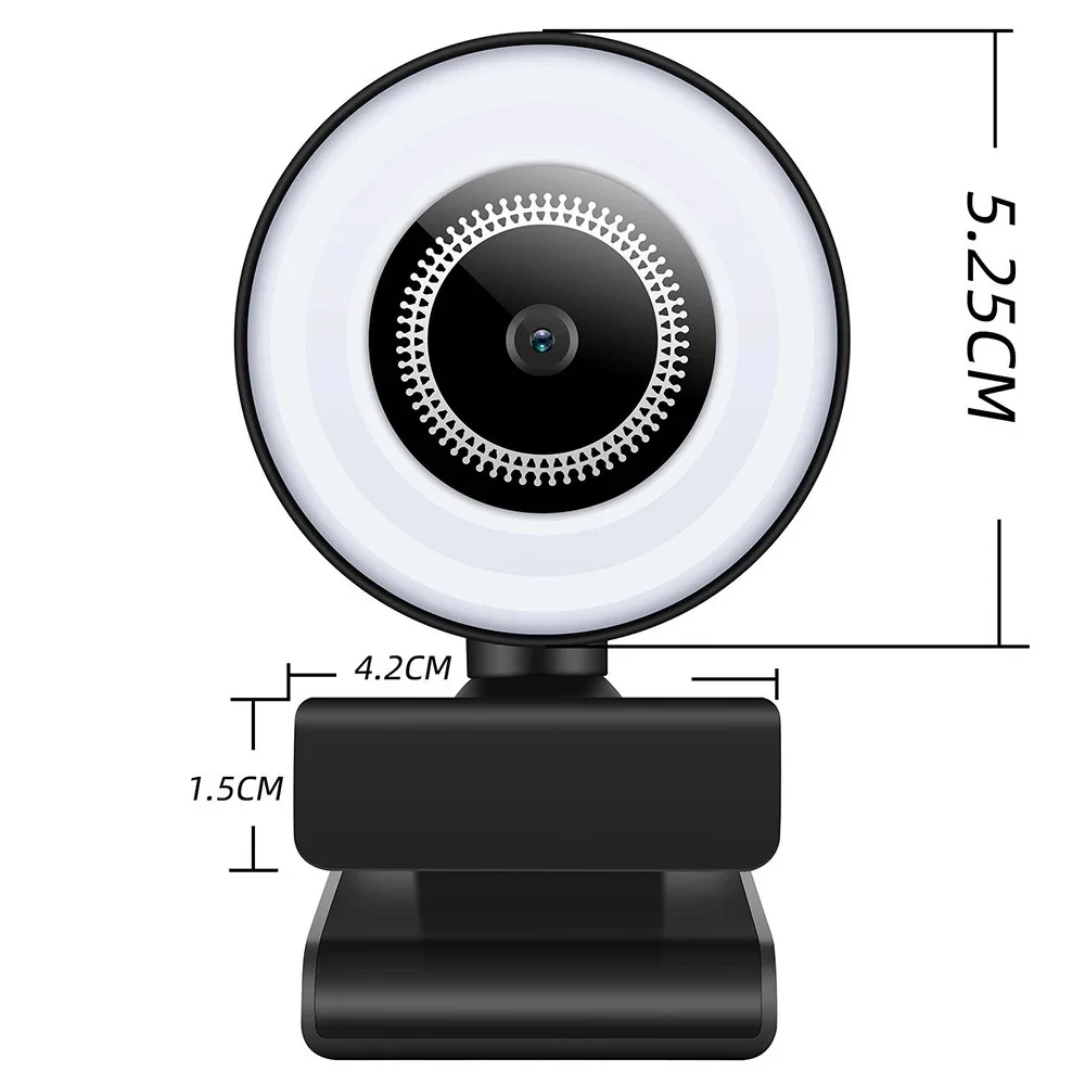 4K 2K 1080P Webcam Light Control Full HD 8MP Webcam PC Laptop Auto Focus Live Streaming Flexible with Microphone Live Broadcast 4