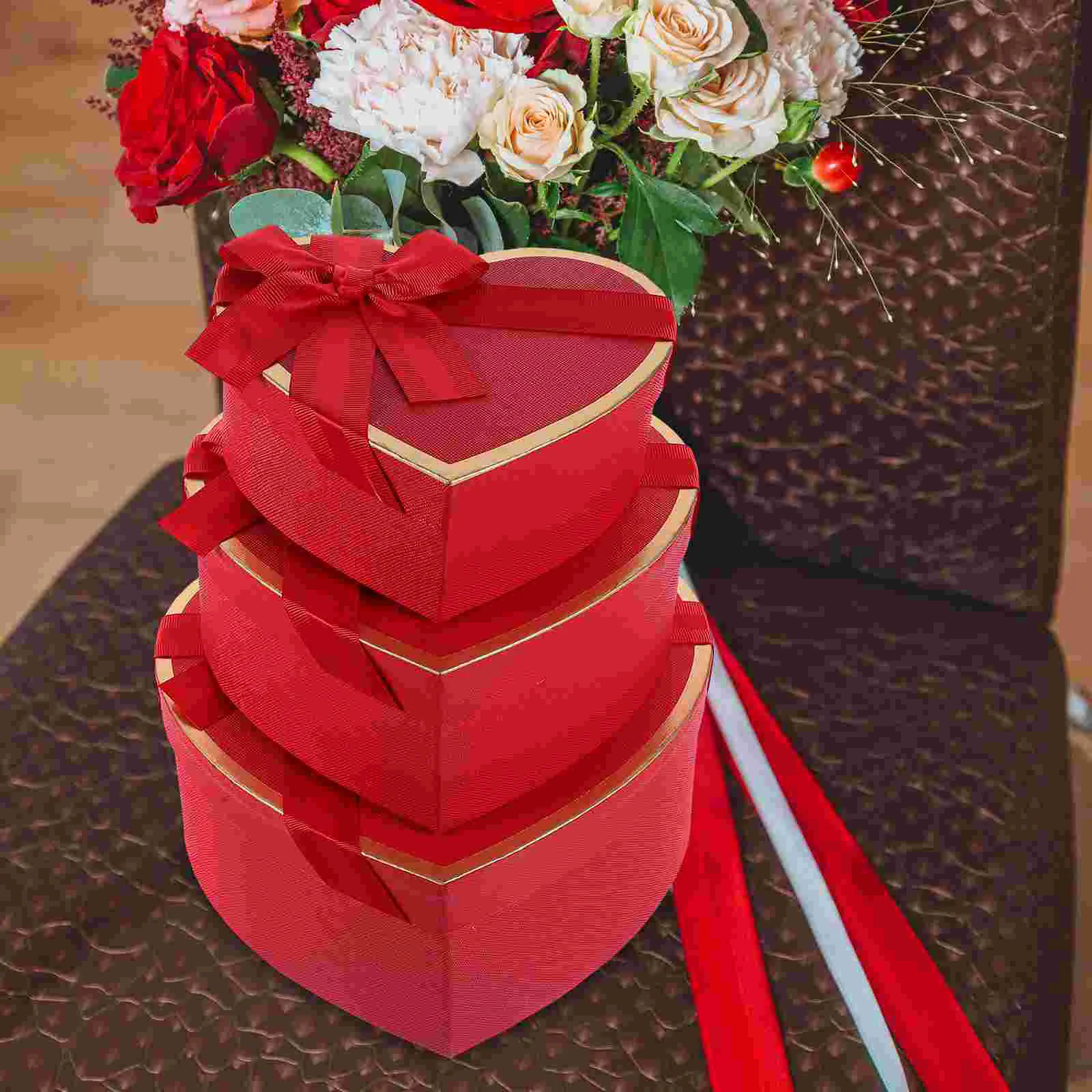 3 Pcs Heart-shaped Gift Boxes For Cosmetics Small Gifts Home Storage gift boxes