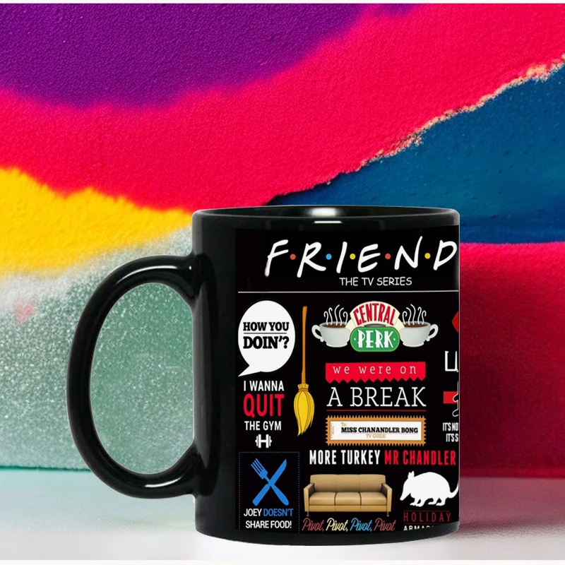 Old Friends Black Ceramic Mug - Perfect Gift