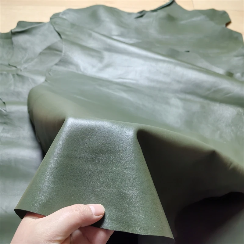 녹색 양가죽, 최상층 가죽, 진짜 가죽 원단, 수제 DIY, 가죽 의류, 가죽 스..