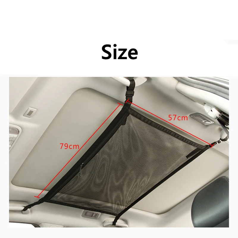 Car Storage Bag Roof Cargo Net SUV Ceiling Organizer