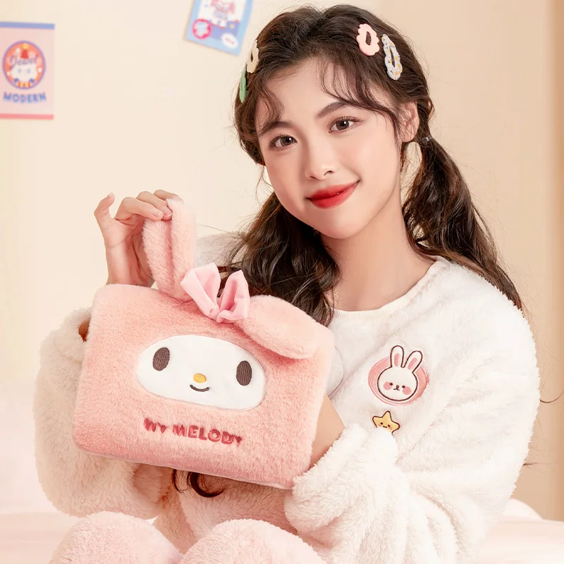 

Kawaii Sanrio Kuromi Electric Water Bag Anime Pochacco My Melody Cartoon Explosion-Proof Plush Warm Hand Treasure Gifts Girls