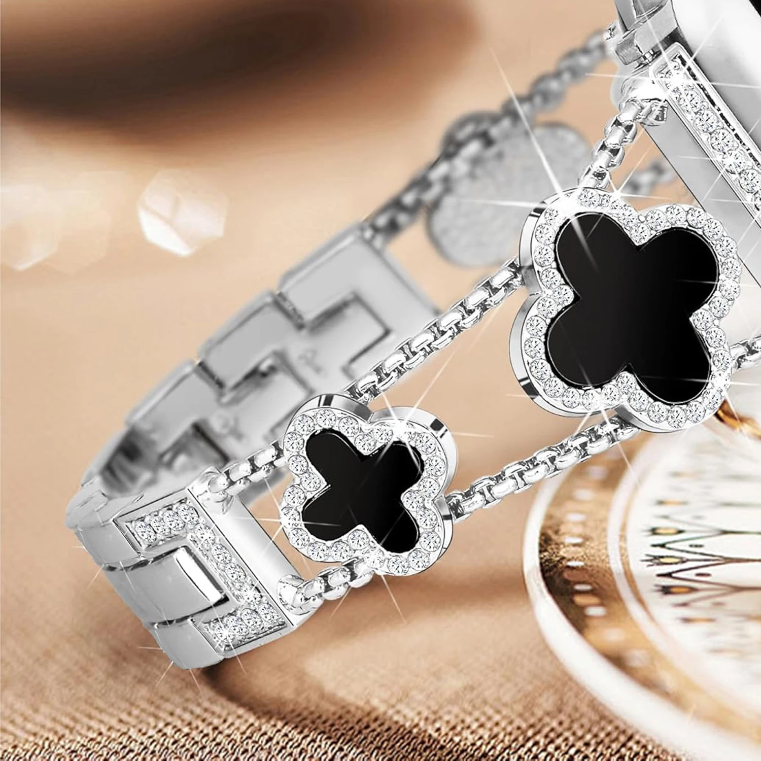 Sparkling Diamond Chain Link Wristband Bracelet