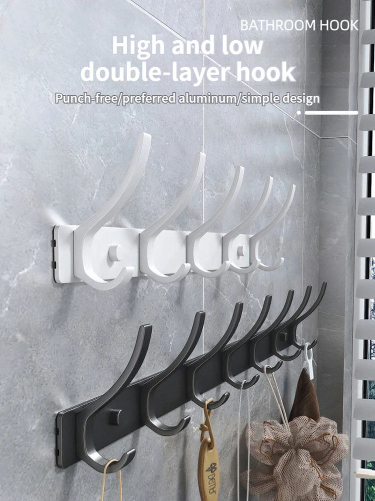 no drill Door Behind Hook Storage Wall Hanging Clothes Hanger Coat Hook Punch-free Hanger Bedroom Organizer Storage Kitchen Acce 3