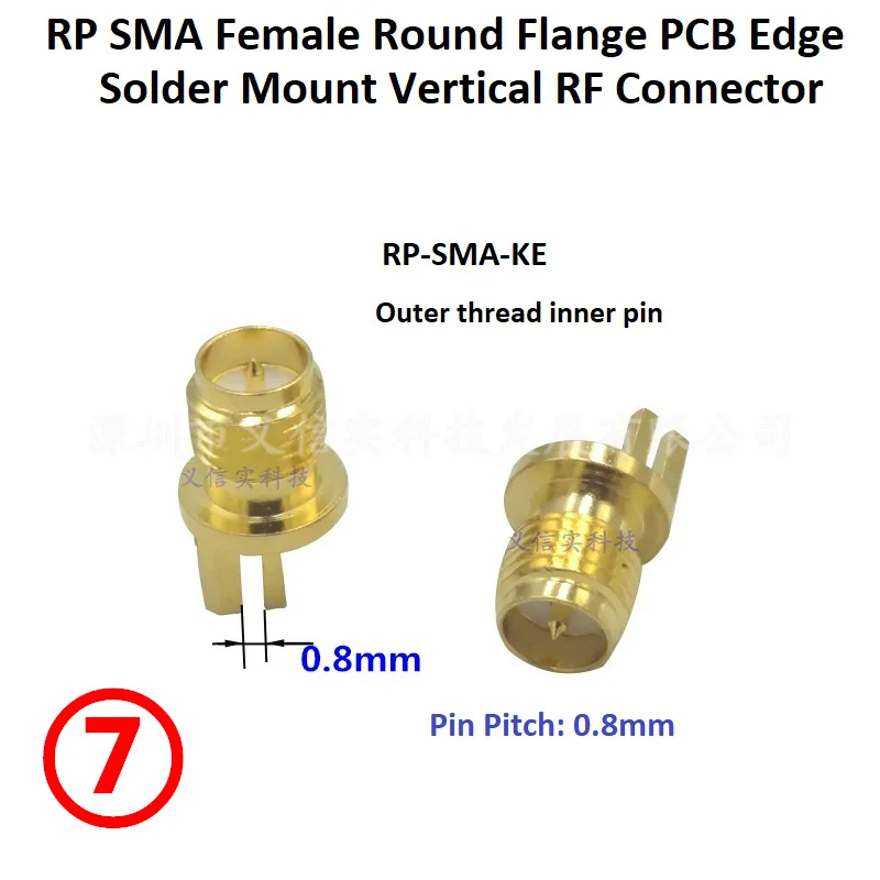 SMA-KE SMA 암 커넥터 4 핀 PCB 엣지 마운트 솔더 RF 동축 커넥터 안테나 소켓 스루 홀 플러그 소켓
