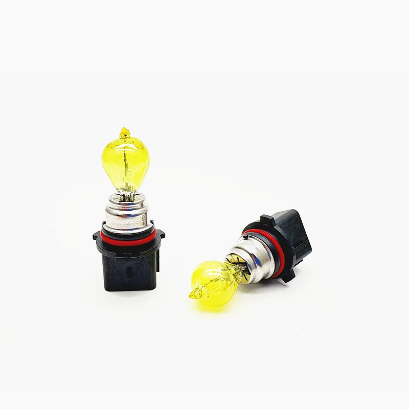 2Pcs PG18.5d-3 노란색 PSX26W 할로겐 전구 자동차 운전 조명에 적합 DRL 전면 안개 램프 3000K 석영 유리 12V26W