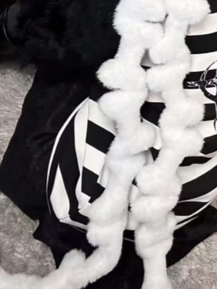 Y2k Aesthetic Furry Bone Long Scarves Streetwear Kawaii Cute Solid Color Women Scarf Winter Harajuku Fairy Grunge Neckerchief - Image 6