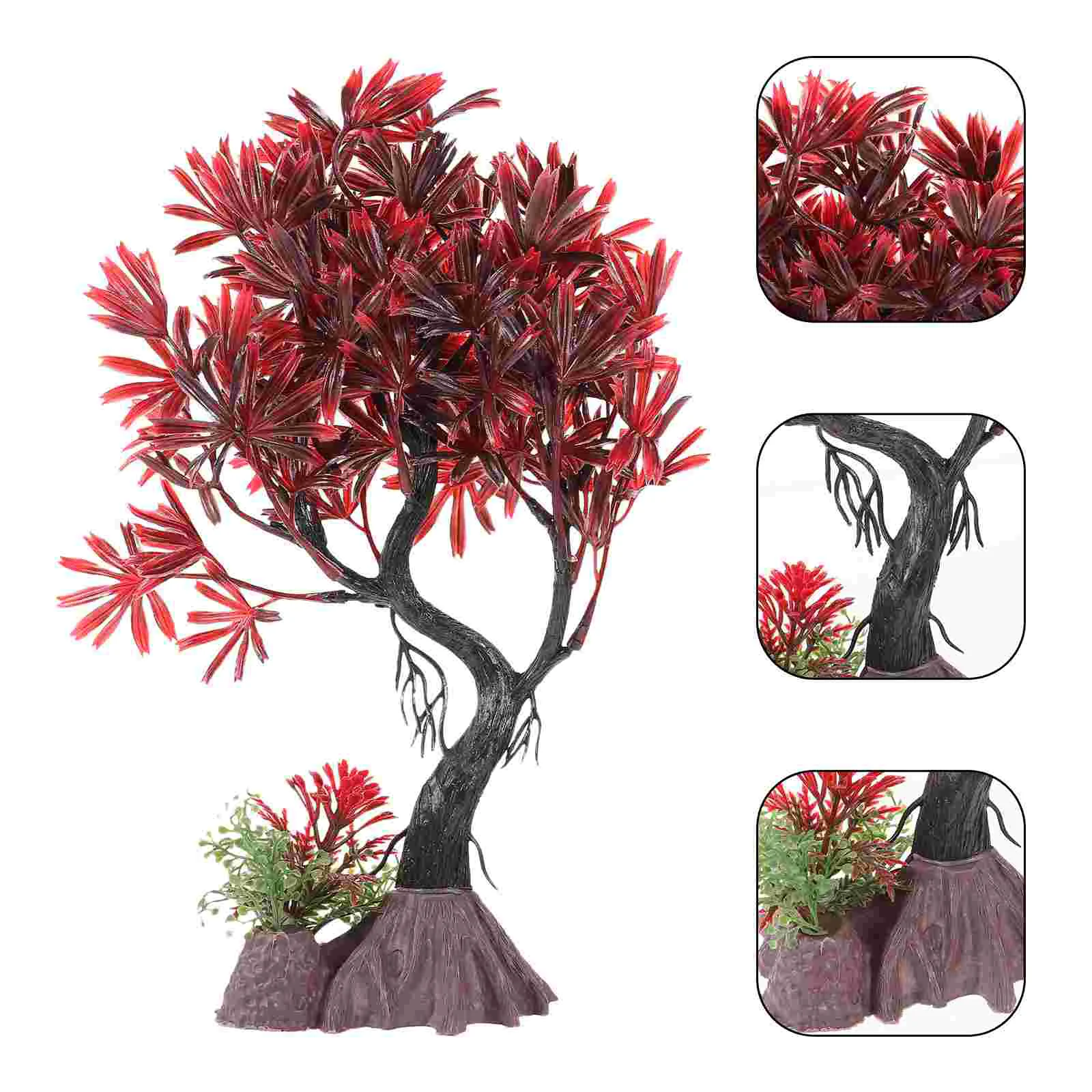 

Aquarium Landscaping Terrarium Plant Artificial Tree Plastic Fish Tank Plants Aquatic