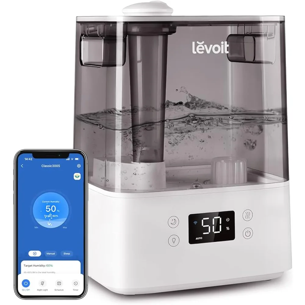 

Humidifiers for Bedroom Large Room Home,(6L) Cool Mist Top Fill Essential Oil Diffuser for Baby&Plants,Smart App & Voice Control