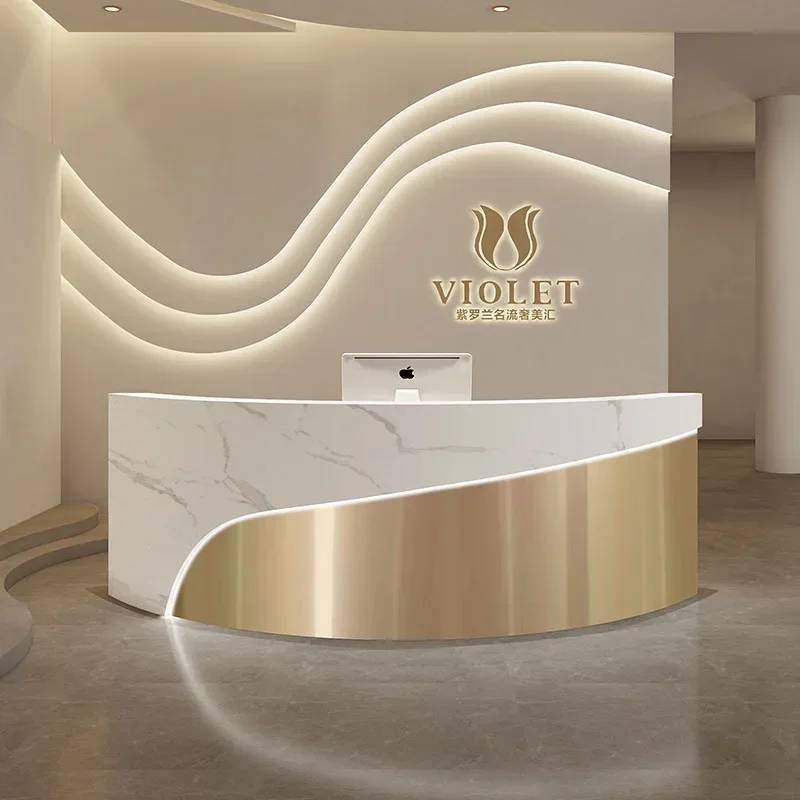 Podium Luxury Furniture Store Store Reception Table Church Pulpit Salon Furniture Entrances Luxury Reception 180cm
