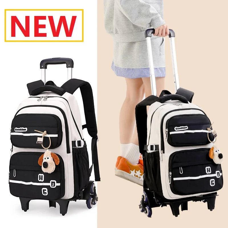 New Rolling Backpack for Girls Rugzak Trolley Zainetto Donna Nylon Mochilas Femininas Morral De Mujer Mochila Impermeable Mujer 1