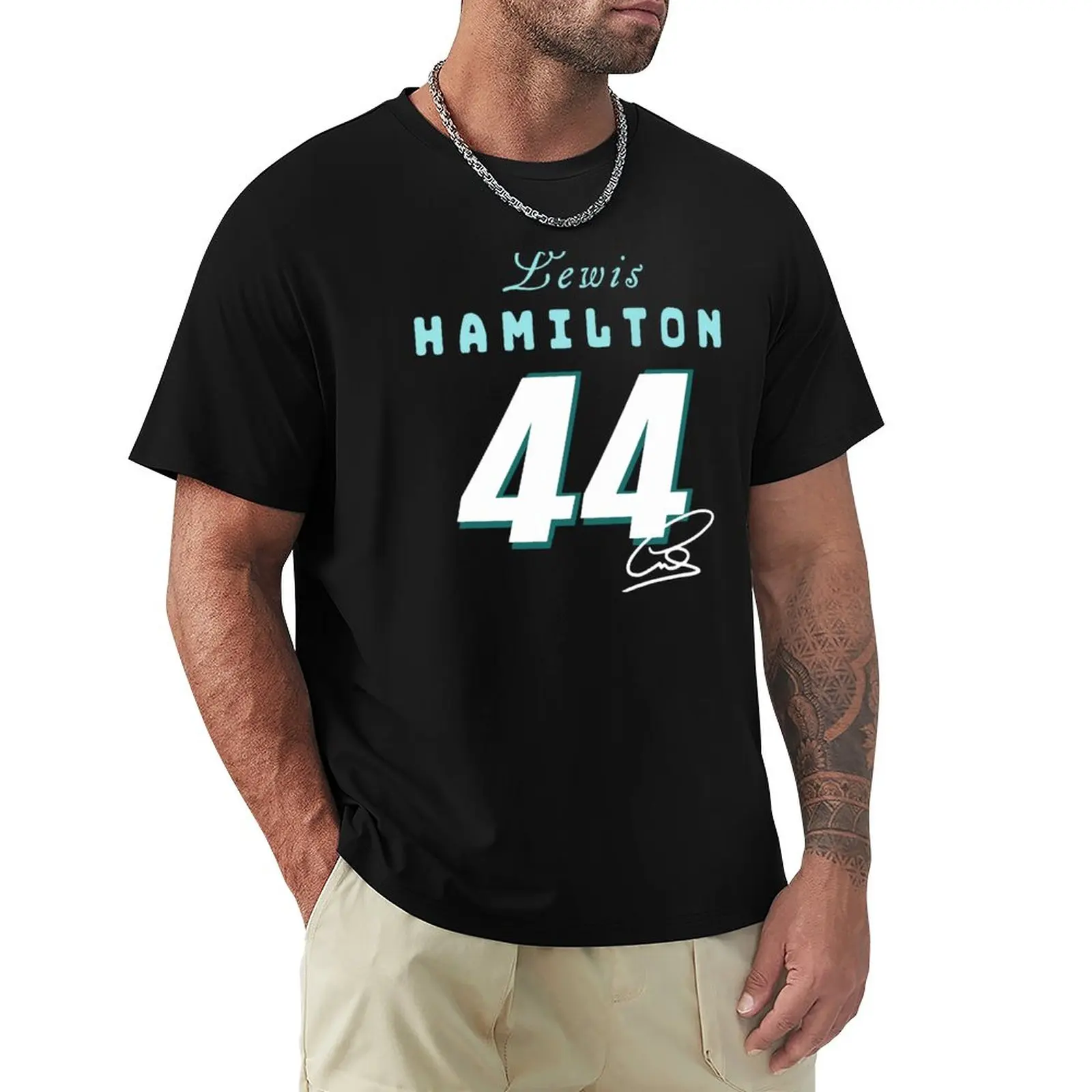 Lewis Hamilton Signature - F1 2023 T-Shirt Maglietta Personalizzata Abbigliamento Vintage Magliette Grafiche Da Uomo