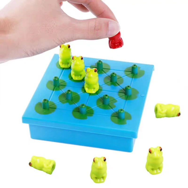 Frog Checkers Board Game Logical Thinking Toys Kids Montessori Intellectual Puzzle IQ Challenge Juegos De Ingenio bear river cross single plank bridge 40 level challenge intellectual games for kids juegos de mesa para toda la familia