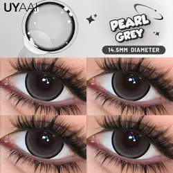 Gray Lenses Black Colored Contact Lenses for Natural Beauty and Big Eye Look (Pearl Grey)